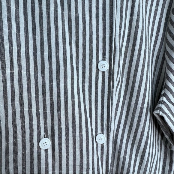 Miss Look Lightweght Striped Peacoat Trench Coat Size Large - Picture 5 of 13